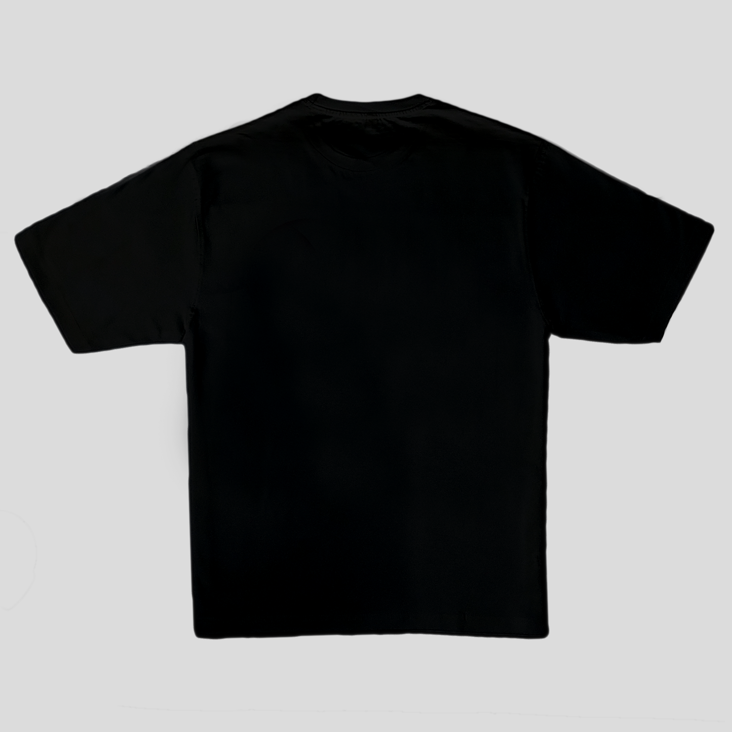 Black oversized t-shirt with graphic design freedom in yellow red fire color