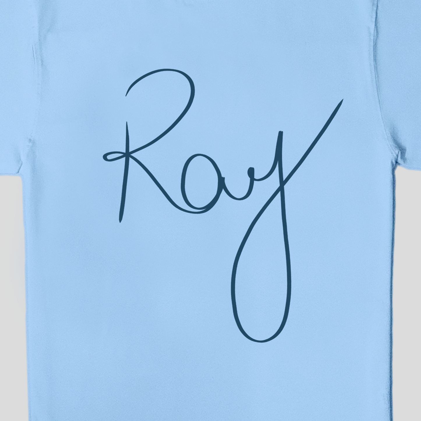 Sky blue oversized t-shirt with digital print in deep blue - sting ray